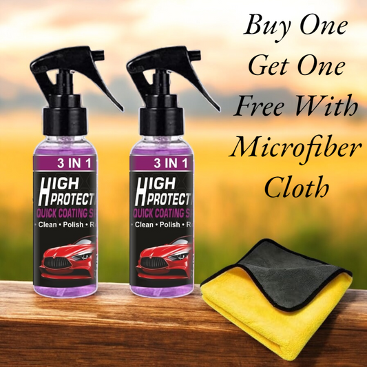 3 In 1 High Protection Ceramic Coating Nano Spray "Buy 1 & Get 1 Free also get 1 Microfiber Cloth Free"
