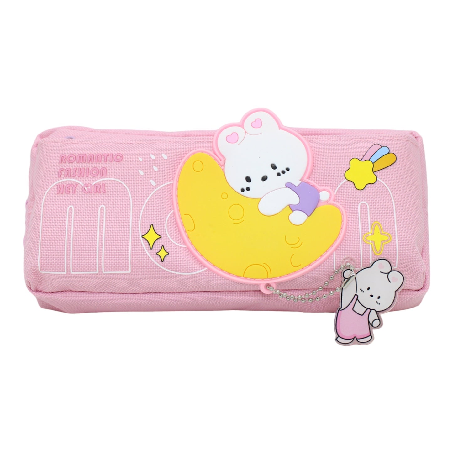 FOLKSBOXX Pencil Case Large Capacity Stationery Bag, Side Pockets Pouch with Zipper Closure Portable Makeup Case Cute for Students Girls Adults Office