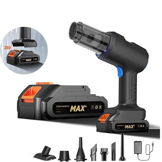 Car Vacuum Cleaner Portable Cordless 48V High Power Mini Vacuum Cleaner 4-in-1 Compressed Air Duster & Air Blower & Pump Hand Held Vacuum with Brushless Motor for Car